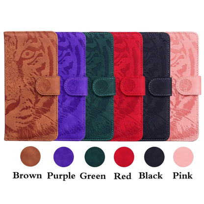 For Honor X8 5G Tiger Embossing Pattern Leather Phone Case(Brown) - Honor Cases by buy2fix | Online Shopping UK | buy2fix