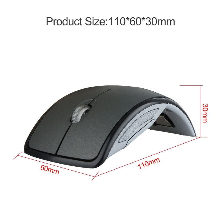 HXSJ ZD-01 1600DPI 2.4GHz Wireless Foldable Mouse(Black) - Wireless Mice by HXSJ | Online Shopping UK | buy2fix
