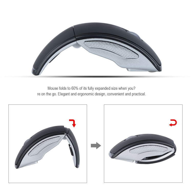 HXSJ ZD-01 1600DPI 2.4GHz Wireless Foldable Mouse(Black) - Wireless Mice by HXSJ | Online Shopping UK | buy2fix