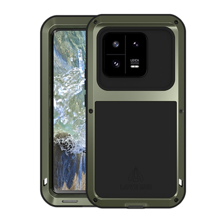 For Xiaomi 13 Pro LOVE MEI Metal Shockproof Life Waterproof Dustproof Phone Case(Army Green) - Xiaomi Cases by LOVE MEI | Online Shopping UK | buy2fix