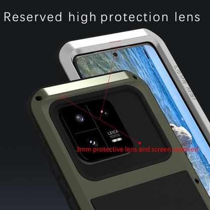 For Xiaomi 13 Pro LOVE MEI Metal Shockproof Life Waterproof Dustproof Phone Case(Army Green) - Xiaomi Cases by LOVE MEI | Online Shopping UK | buy2fix