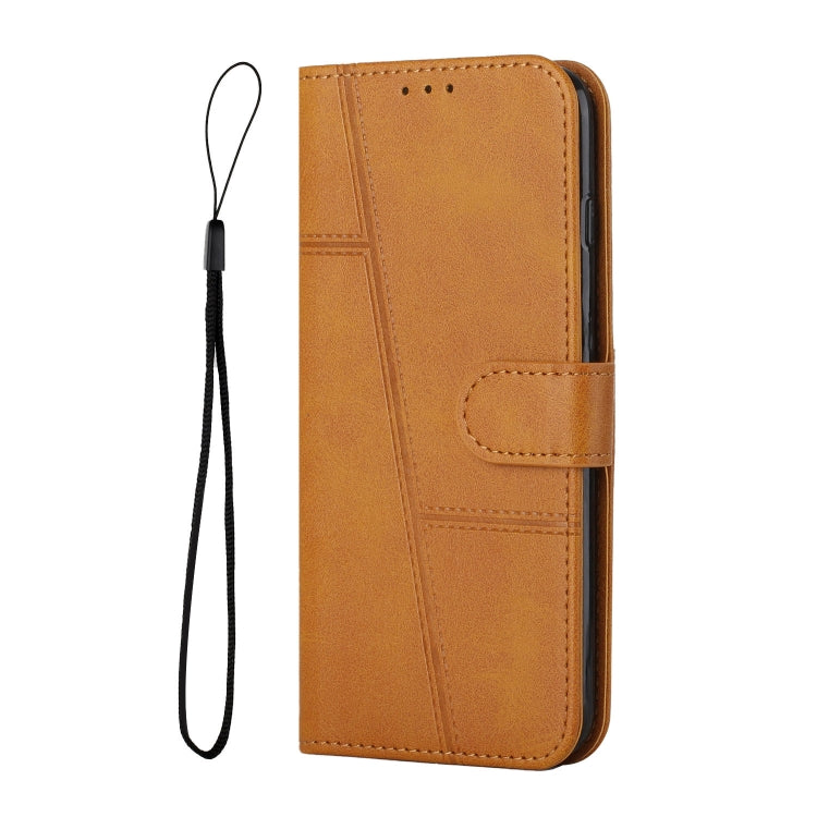 For Motorola Moto G53 5G/G13 4G/G23 4G Stitching Calf Texture Buckle Leather Phone Case(Yellow) - Motorola Cases by buy2fix | Online Shopping UK | buy2fix