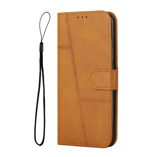 For Motorola Moto G53 5G/G13 4G/G23 4G Stitching Calf Texture Buckle Leather Phone Case(Yellow) - Motorola Cases by buy2fix | Online Shopping UK | buy2fix