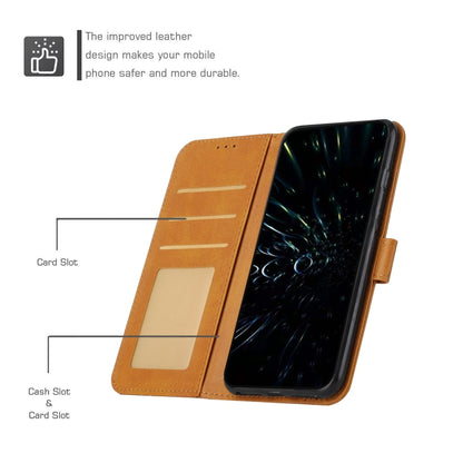 For Motorola Moto G53 5G/G13 4G/G23 4G Stitching Calf Texture Buckle Leather Phone Case(Yellow) - Motorola Cases by buy2fix | Online Shopping UK | buy2fix