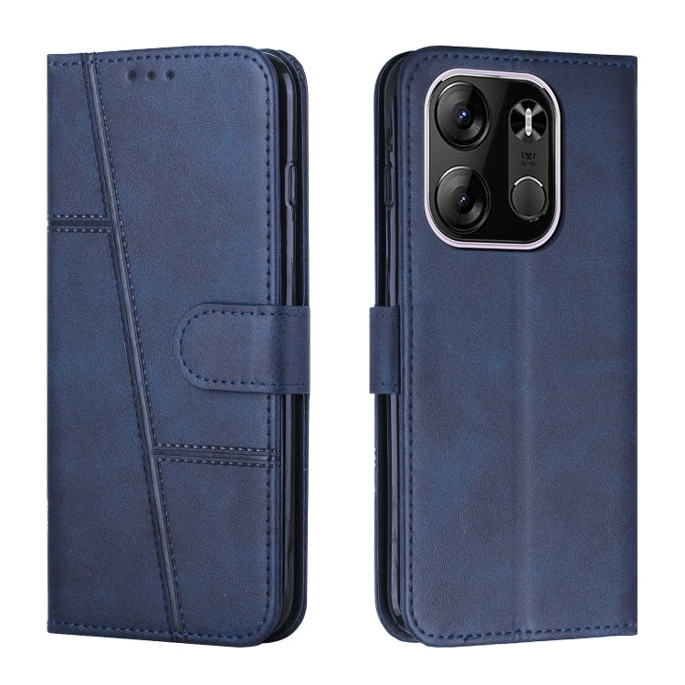 For Tecno Spark Go 2023 Stitching Calf Texture Buckle Leather Phone Case(Blue) by buy2fix