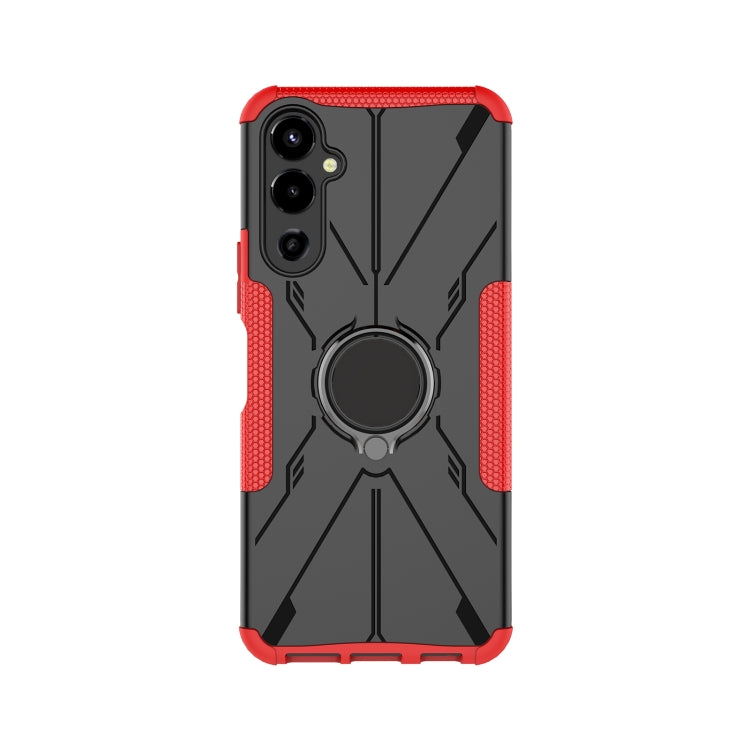 For Tecno Pova 4 Armor Bear Shockproof PC + TPU Phone Case with Ring(Red) by buy2fix
