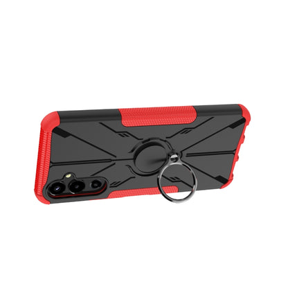 For Tecno Pova 4 Armor Bear Shockproof PC + TPU Phone Case with Ring(Red) by buy2fix