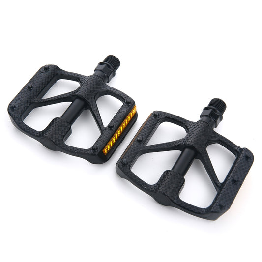 B610 1 Pair Mountain Bicycle Carbon Fiber Palin Bearing Pedals(Black) by buy2fix