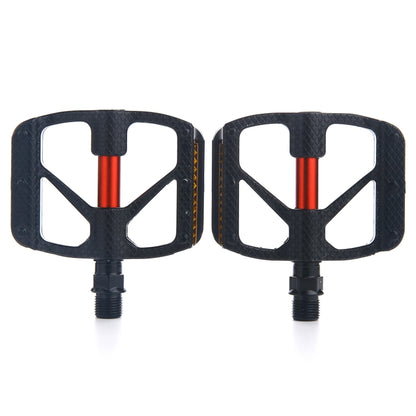 B610 1 Pair Mountain Bicycle Carbon Fiber Palin Bearing Pedals(Red) by buy2fix