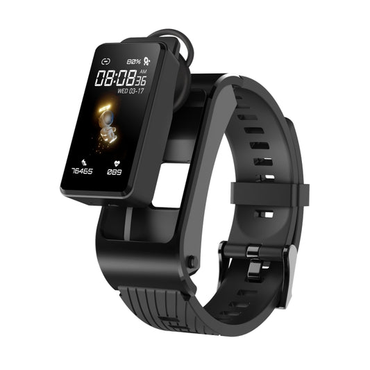 H21 1.14 inch Silicon Band Earphone Detachable Smart Watch Support Temperature Measurement / Bluetooth Call / Voice Control(Black) by buy2fix