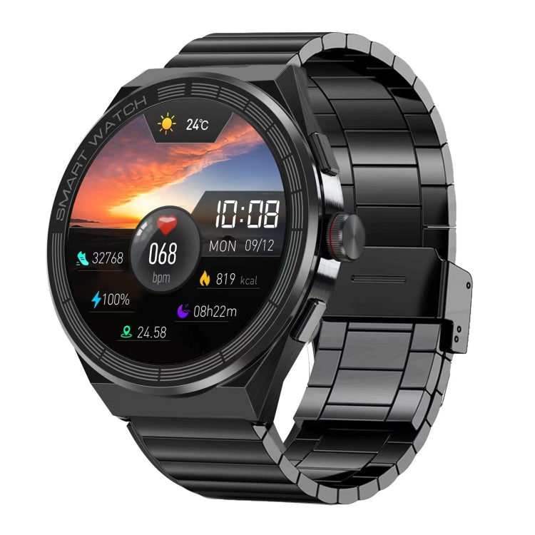 BM01 1.45 inch Steel Band IP68 Waterproof Smart Watch Support Bluetooth Call / NFC(Black) - Smart Watches by buy2fix | Online Shopping UK | buy2fix