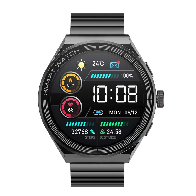 BM01 1.45 inch Steel Band IP68 Waterproof Smart Watch Support Bluetooth Call / NFC(Black) - Smart Watches by buy2fix | Online Shopping UK | buy2fix