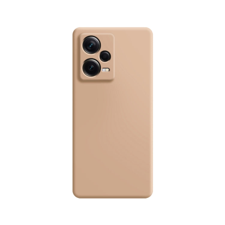 For Xiaomi Redmi Note 12 5G Global Imitation Liquid Silicone Phone Case(Apricot) by buy2fix
