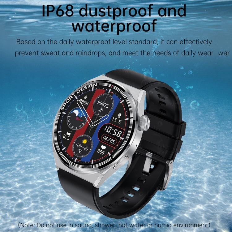 HDT 3 Max 1.6 inch Silicone Band IP67 Waterproof Smart Watch Support Bluetooth Call / NFC(Silver) by buy2fix