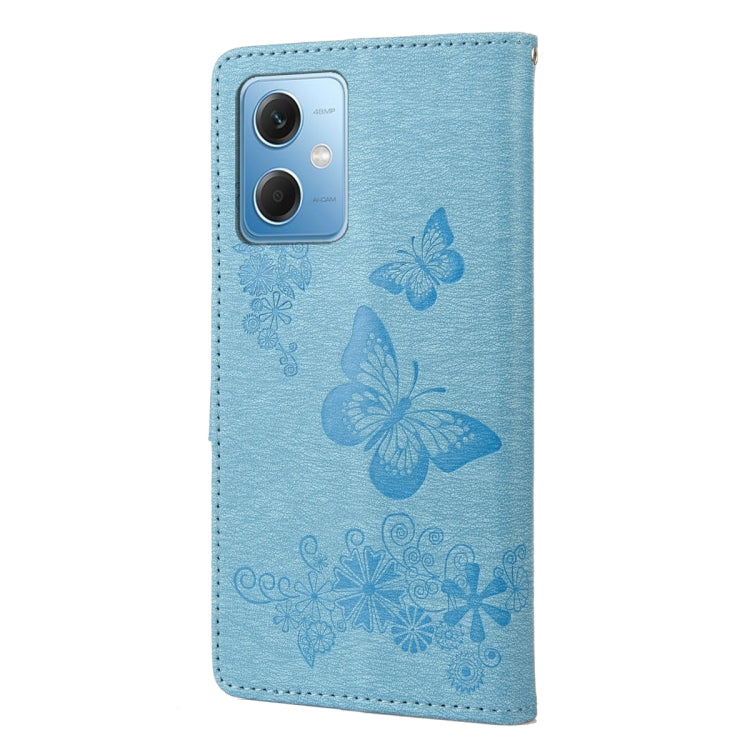 For Xiaomi Redmi Note 12 Pro+ 5G Global Butterfly Embossed Horizontal Flip Leather Phone Case(Blue) by buy2fix