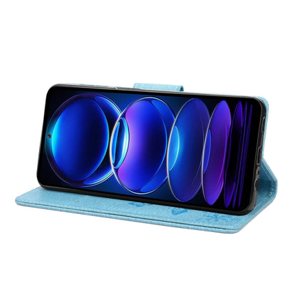 For Xiaomi Redmi Note 12 Pro+ 5G Global Butterfly Embossed Horizontal Flip Leather Phone Case(Blue) by buy2fix