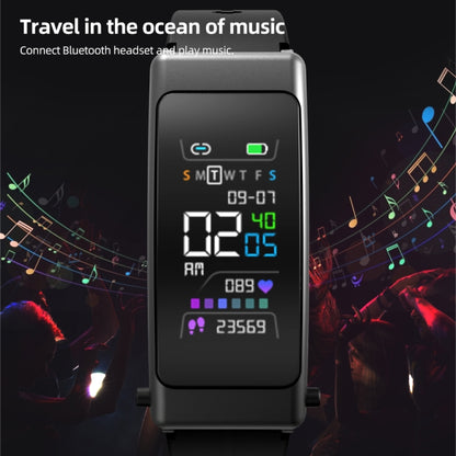 K50+ 0.96 inch Leather Band Earphone Detachable Life Waterproof Smart Watch Support Bluetooth Call(Black) by buy2fix