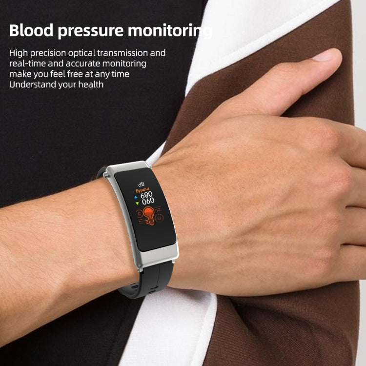 K50+ 0.96 inch Leather Band Earphone Detachable Life Waterproof Smart Watch Support Bluetooth Call(Black) by buy2fix