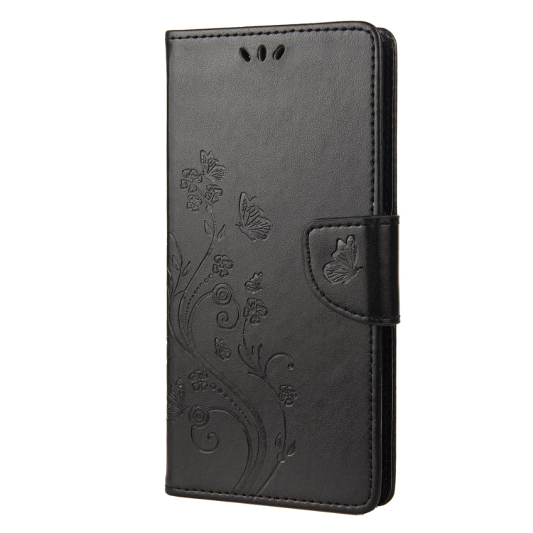 For Xiaomi Redmi Note 12 5G Global / Poco X5 5G Butterfly Flower Pattern Leather Phone Case(Black) by buy2fix