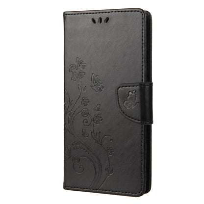 For Xiaomi Redmi Note 12 5G Global / Poco X5 5G Butterfly Flower Pattern Leather Phone Case(Black) by buy2fix