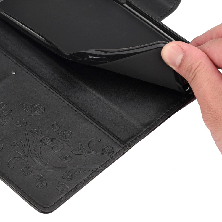 For Xiaomi Redmi Note 12 5G Global / Poco X5 5G Butterfly Flower Pattern Leather Phone Case(Black) by buy2fix