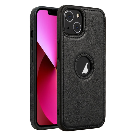 For iPhone 13 Leather Texture Stitching Phone Case(Black) - iPhone 13 Cases by buy2fix | Online Shopping UK | buy2fix