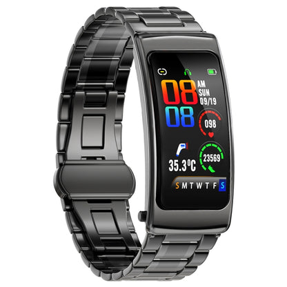 K20 1.14 inch Steel Band Earphone Detachable Life Waterproof Smart Watch Support Bluetooth Call(Black) by buy2fix