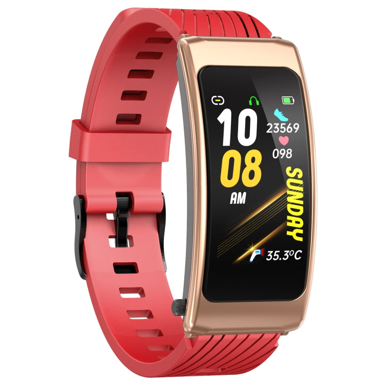 K20 1.14 inch Silicone Band Earphone Detachable Life Waterproof Smart Watch Support Bluetooth Call(Black Rose Gold) by buy2fix