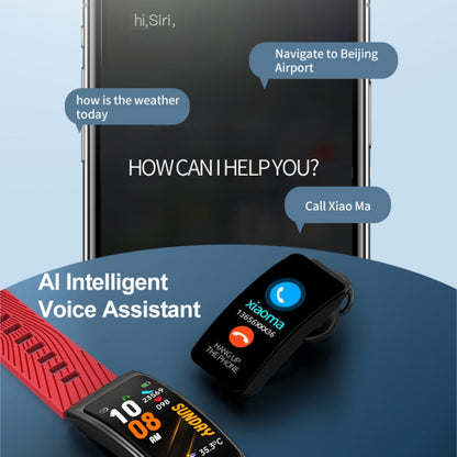 K20 1.14 inch Leather Band Earphone Detachable Life Waterproof Smart Watch Support Bluetooth Call(Black) by buy2fix