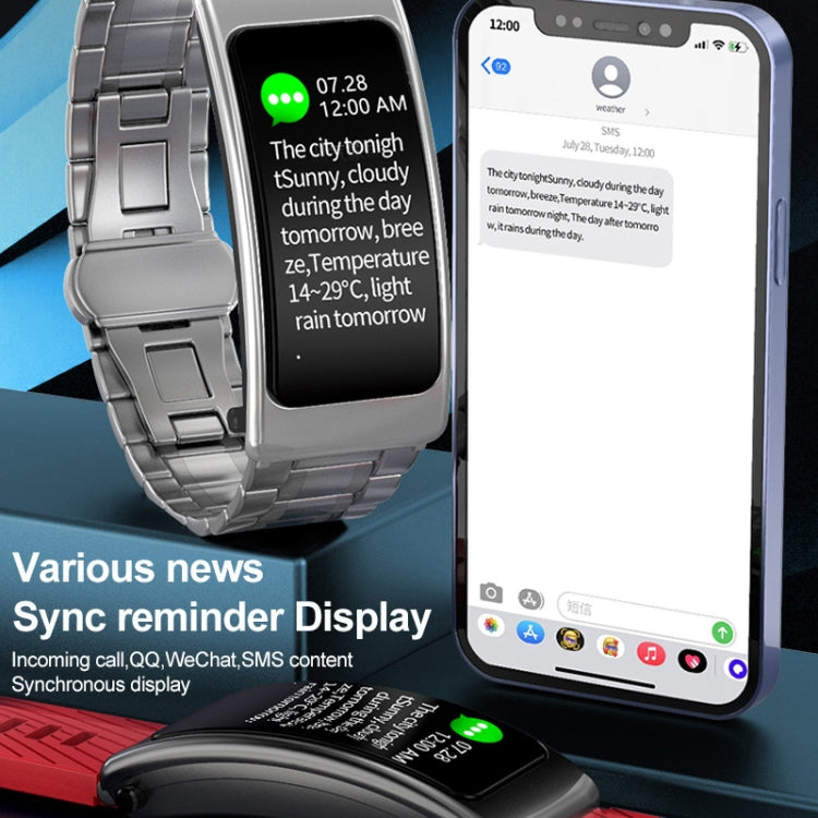 K20 1.14 inch Leather Band Earphone Detachable Life Waterproof Smart Watch Support Bluetooth Call(Black) by buy2fix