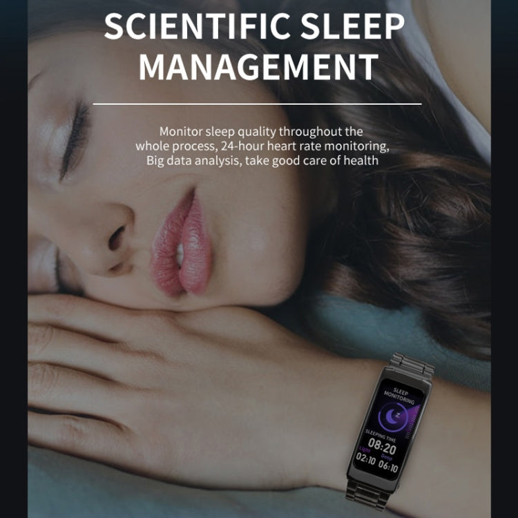 K20 1.14 inch Leather Band Earphone Detachable Life Waterproof Smart Watch Support Bluetooth Call(Black) by buy2fix