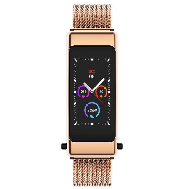 K50 1.08 inch Steel Band Earphone Detachable IP67 Waterproof Smart Watch Support Bluetooth Call(Gold) by buy2fix