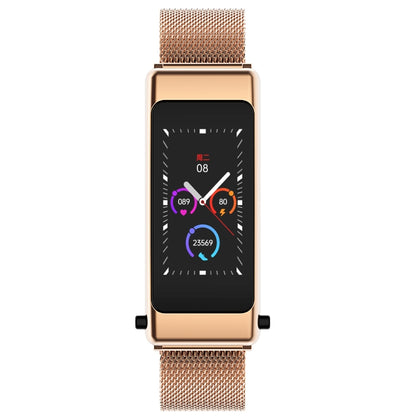 K50 1.08 inch Steel Band Earphone Detachable IP67 Waterproof Smart Watch Support Bluetooth Call(Gold) by buy2fix