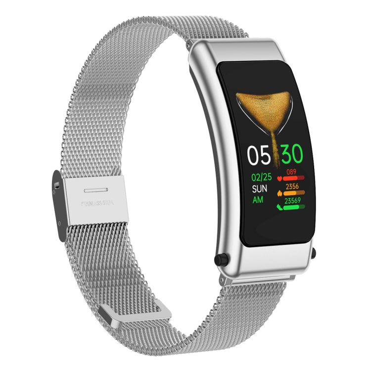 K50 1.08 inch Steel Band Earphone Detachable IP67 Waterproof Smart Watch Support Bluetooth Call(Silver) by buy2fix