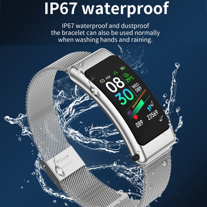 K50 1.08 inch Steel Band Earphone Detachable IP67 Waterproof Smart Watch Support Bluetooth Call(Gold) by buy2fix
