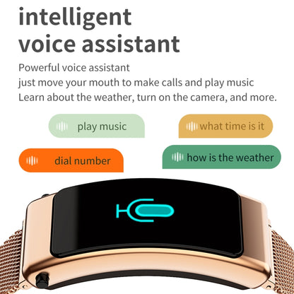K50 1.08 inch Steel Band Earphone Detachable IP67 Waterproof Smart Watch Support Bluetooth Call(Gold) by buy2fix