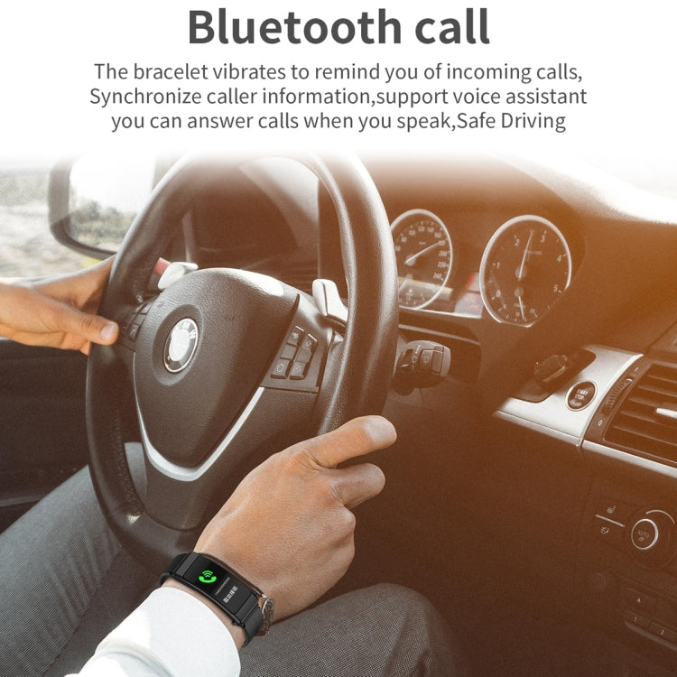 K50 1.08 inch Silicone Band Earphone Detachable IP67 Waterproof Smart Watch Support Bluetooth Call(Black Silver) by buy2fix