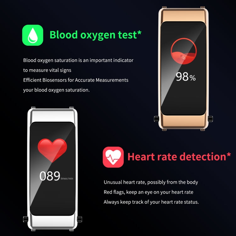 K50 1.08 inch Silicone Band Earphone Detachable IP67 Waterproof Smart Watch Support Bluetooth Call(Black Silver) by buy2fix