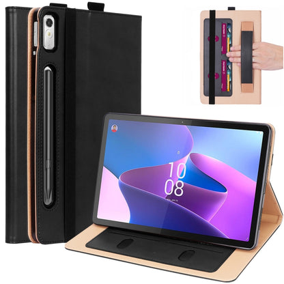 For Lenovo Tab P11 Pro Gen2 11.2 2022 TB132/138 Embossed Front Stand Leather Smart Tablet Case(Black) - Lenovo by buy2fix | Online Shopping UK | buy2fix