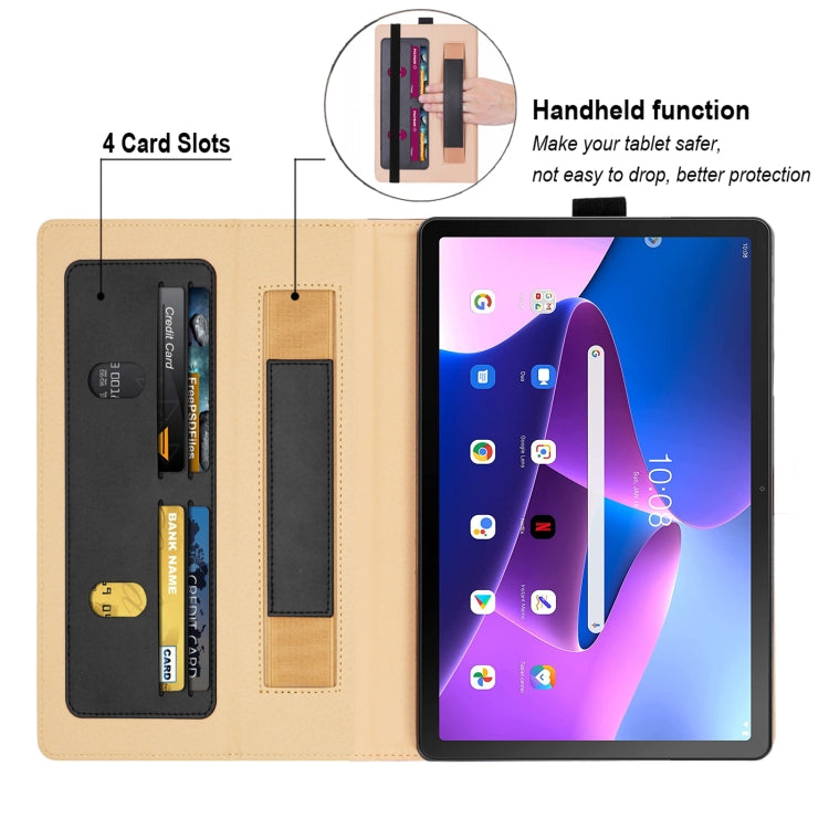 For Lenovo Tab P11 Pro Gen2 11.2 2022 TB132/138 Embossed Front Stand Leather Smart Tablet Case(Black) - Lenovo by buy2fix | Online Shopping UK | buy2fix