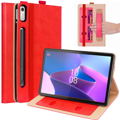 For Lenovo Tab P11 Pro Gen2 11.2 2022 TB132/138 Embossed Front Stand Leather Smart Tablet Case(Red) - Lenovo by buy2fix | Online Shopping UK | buy2fix