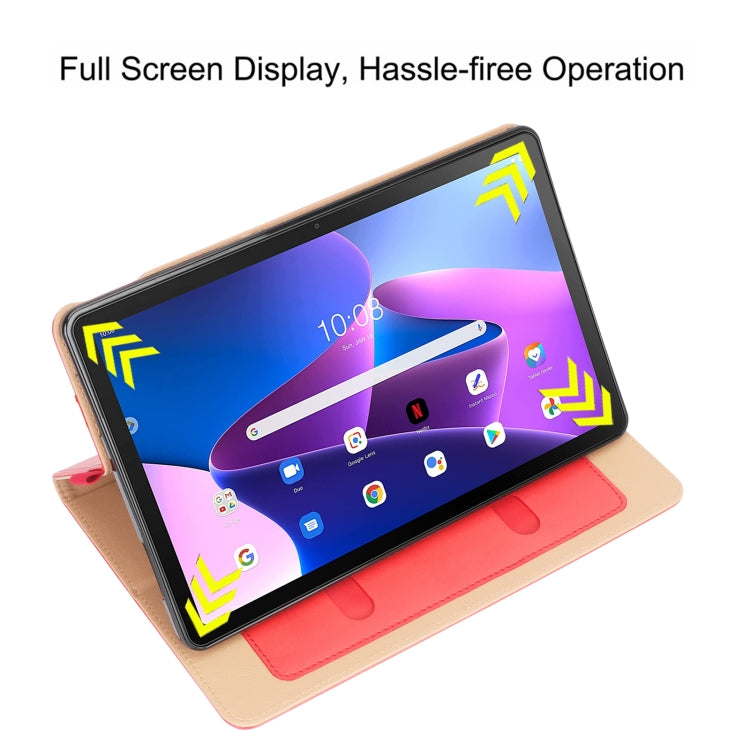 For Lenovo Tab P11 Pro Gen2 11.2 2022 TB132/138 Embossed Front Stand Leather Smart Tablet Case(Red) - Lenovo by buy2fix | Online Shopping UK | buy2fix
