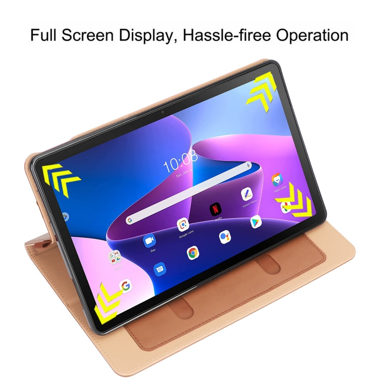 For Lenovo Tab P11 Pro Gen2 11.2 2022 TB132/138 Embossed Front Stand Leather Smart Tablet Case(Brown) - Lenovo by buy2fix | Online Shopping UK | buy2fix