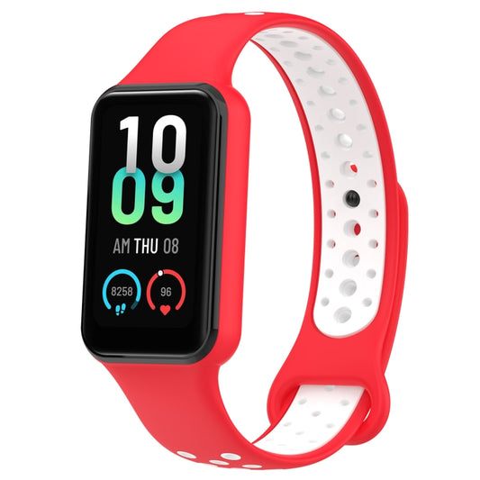 For Redmi Band 2 Loop Two-Color Breathable Silicone Watch Band(Red+White) - Watch Bands by buy2fix | Online Shopping UK | buy2fix