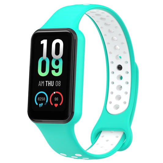For Redmi Band 2 Loop Two-Color Breathable Silicone Watch Band(Cyan+White) - Watch Bands by buy2fix | Online Shopping UK | buy2fix