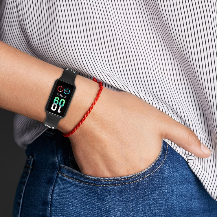 For Redmi Band 2 Loop Two-Color Breathable Silicone Watch Band(Black+Grey) - Watch Bands by buy2fix | Online Shopping UK | buy2fix