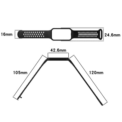 For Redmi Band 2 Loop Two-Color Breathable Silicone Watch Band(Black+Grey) - Watch Bands by buy2fix | Online Shopping UK | buy2fix