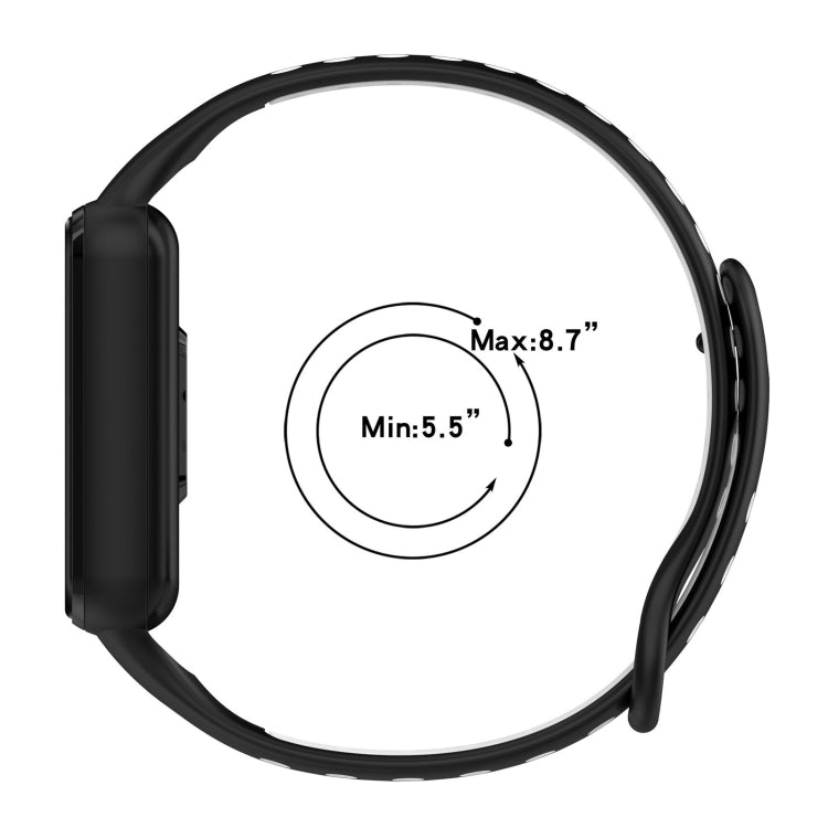 For Redmi Band 2 Loop Two-Color Breathable Silicone Watch Band(Black+Grey) - Watch Bands by buy2fix | Online Shopping UK | buy2fix