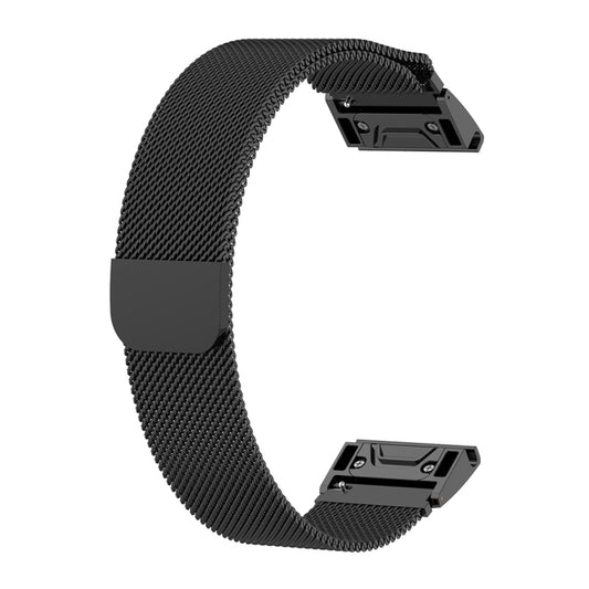 For Garmin Fenix 5X Milanese Watch Band(Black) - Watch Bands by buy2fix | Online Shopping UK | buy2fix