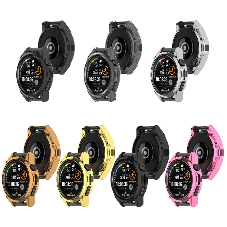 For Huawei Watch GT 3 SE Electroplating Half-pack Watch Protective Case(Transparent Black) by buy2fix